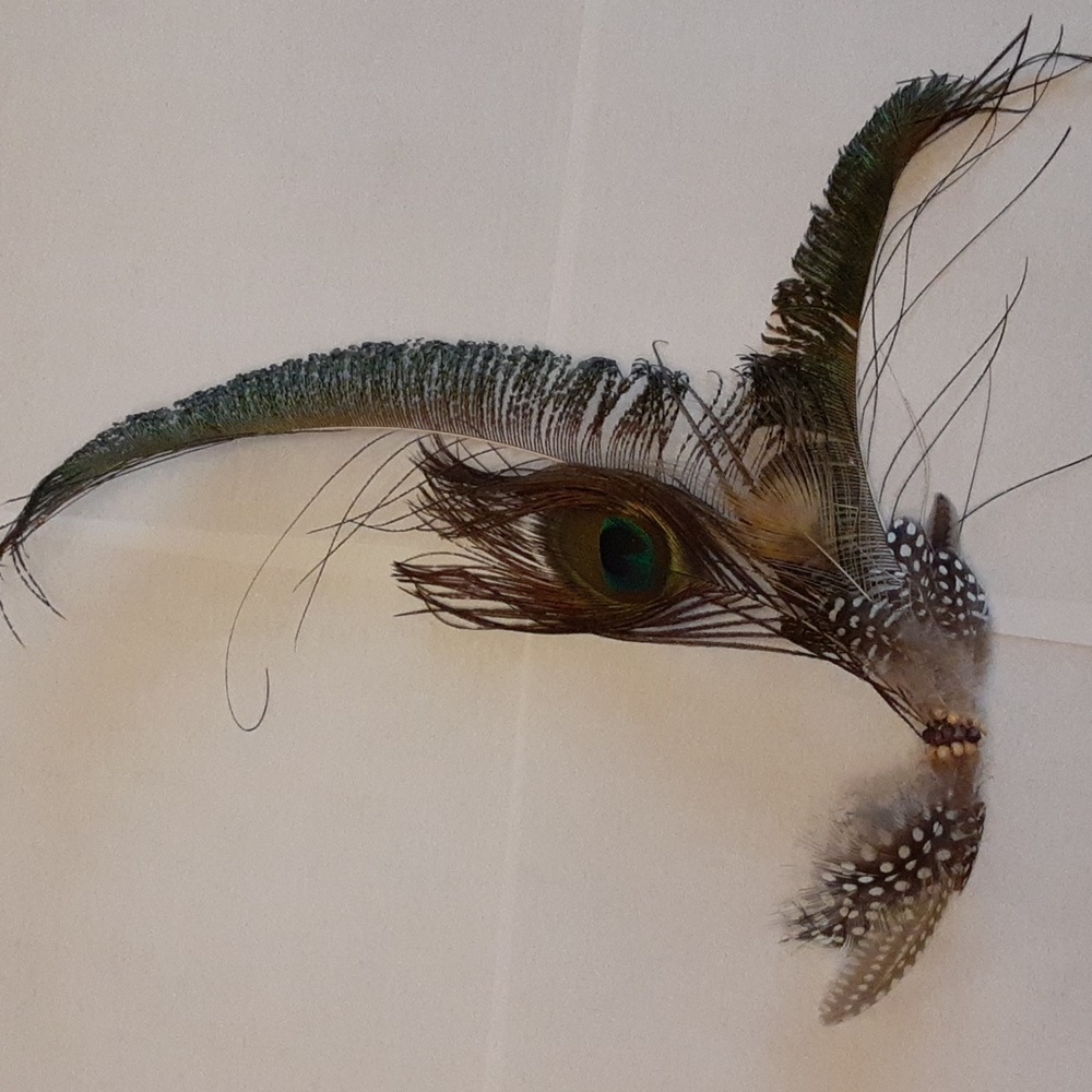 Feather decorated hair clip
